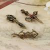 1Pc Cross Vajra Brass Car Key Chain Pendant Buddhism Dharma Lanyard Bodhi Beads Motorcycle Keychain Rope Pendant