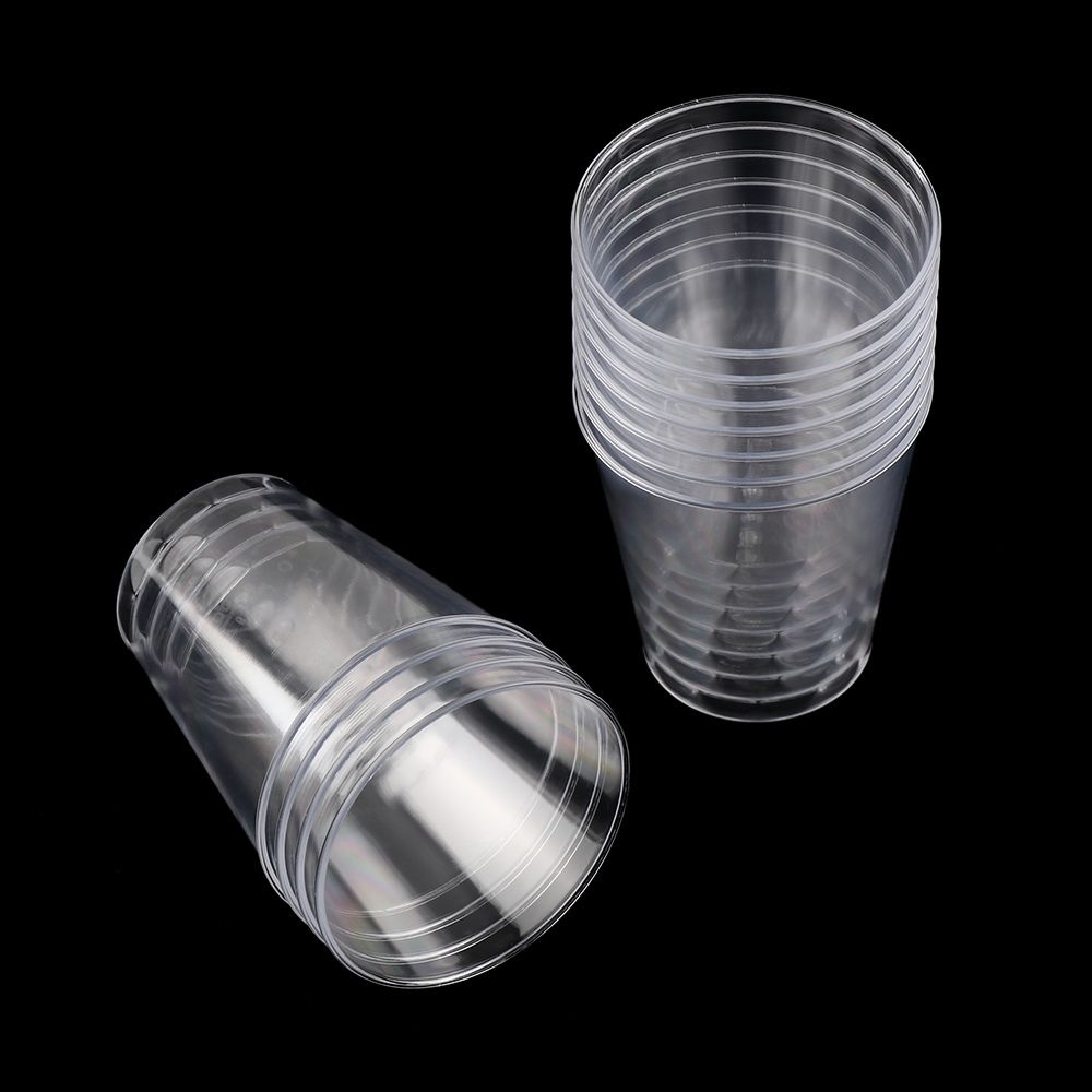30/50X Round Reusable Plastic Shot Glasses Dessert Cups Disposable Glass Drinks