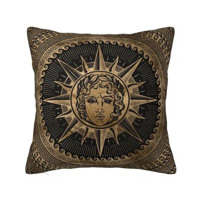 Goldener Apollo Sonnengott Auf Griechischem Schlüssel Ornament Kissenbezug Bedruckter Kissenbezug Dekor Überwurf Kissenbezug Bezug Auto Großhandel