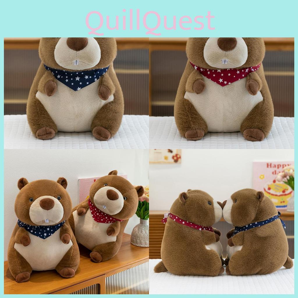 Stuffed Groundhog Cute Animal With Short Plush Toy For Childrens Decoration