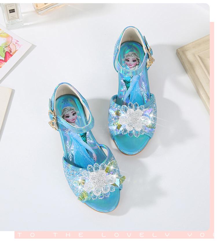 Princess Aisha 2026 Girls' Sandals – Summer Open Toe with Snowflake Rhinestone