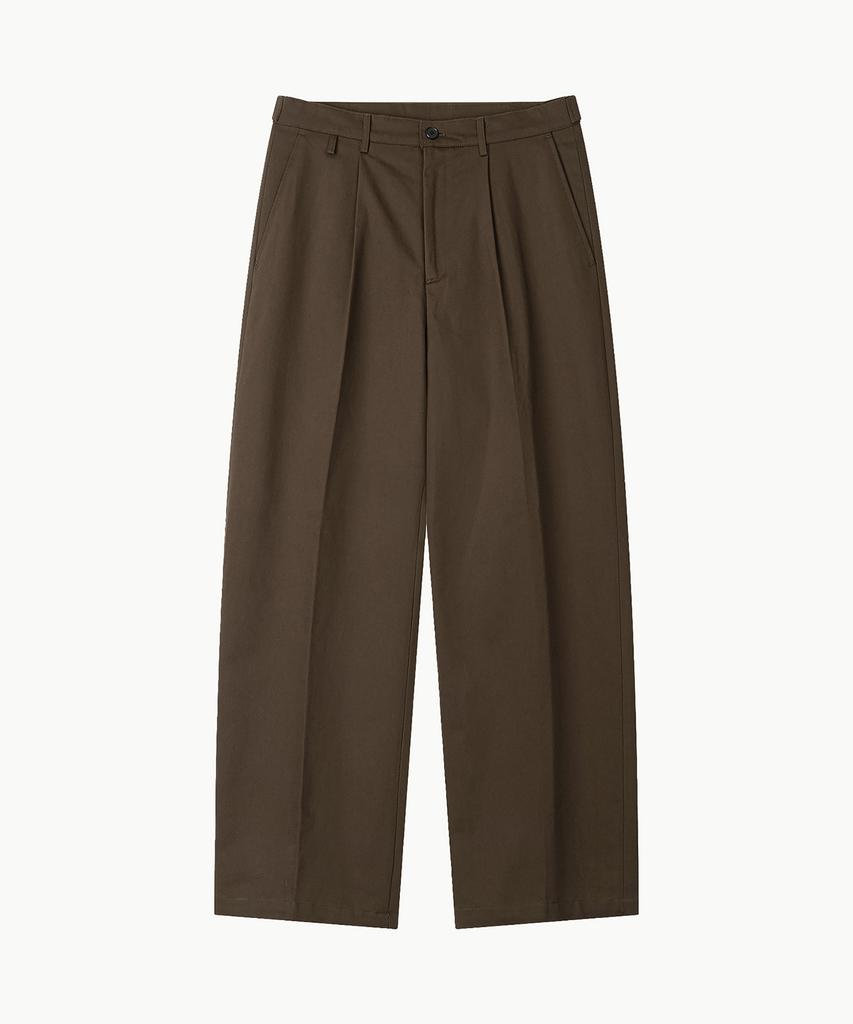 Leondi Straight Tuck Loop Pants - Brown