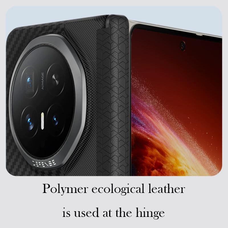DEFENSE Carbonfaser Hülle Für Honor Magic V6 Kevlar Kabelloses Laden Rückseitenabdeckung Hülle für HONOR MAGIC V6