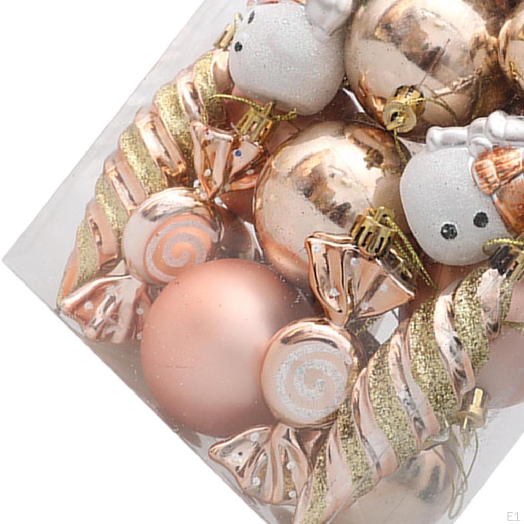 Christmas Balls Tree Ornament Pendants Assorted Champagne Color for Door Knobs