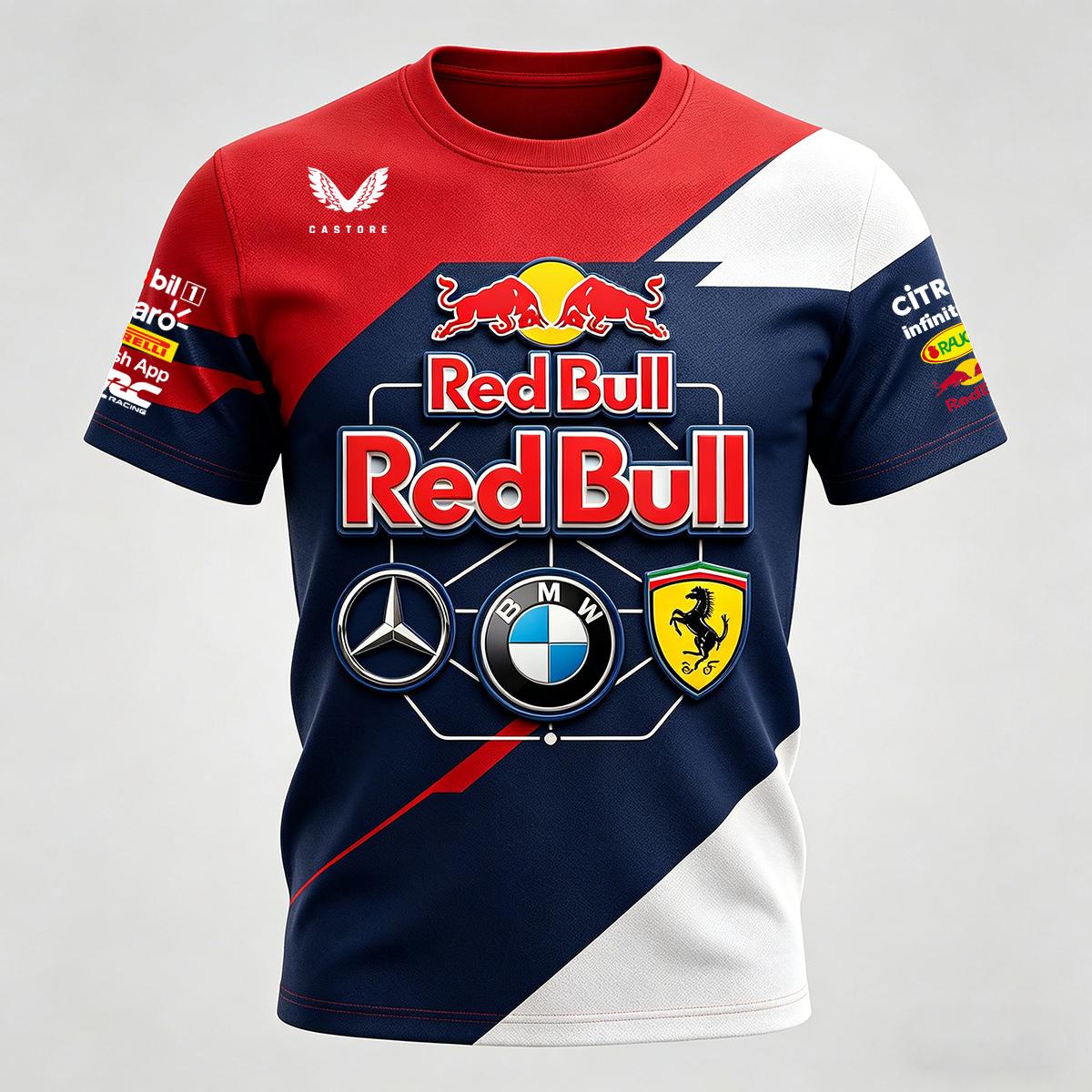 

3D-принтована футболка Red Bull Racing Suit, підходить для чоловіків і жінок, повсякденна спортивна футболка S