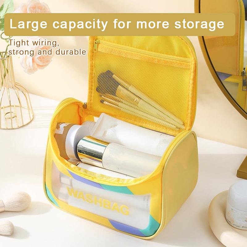 Portable Cosmetic Bag Female Travel Storage Toiletry Organize Women Waterproof Pvc Wash Kit Transparent Zipper Make Up Case