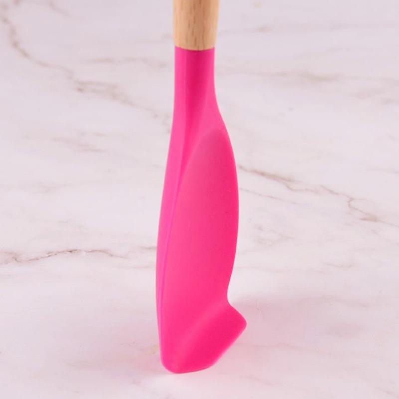 Home Cooking Utensils Silica Gel Scoop Salad Agitator Scoop Wood Handle Pot Cooking Silica Gel Pot Scoop Kitchen Utensils