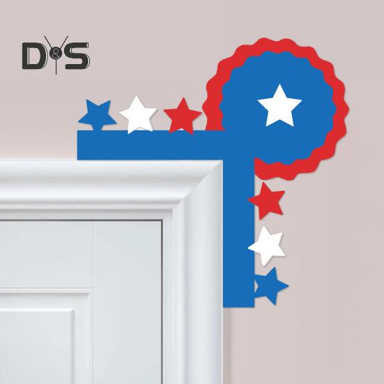 Patriotische Türeckendekoration, 4. Juli, Türrahmendekoration, Holz-Türeckenaufsatz, Ornament für den Gedenktag, den Unabhängigkeitstag, den Veteranentag