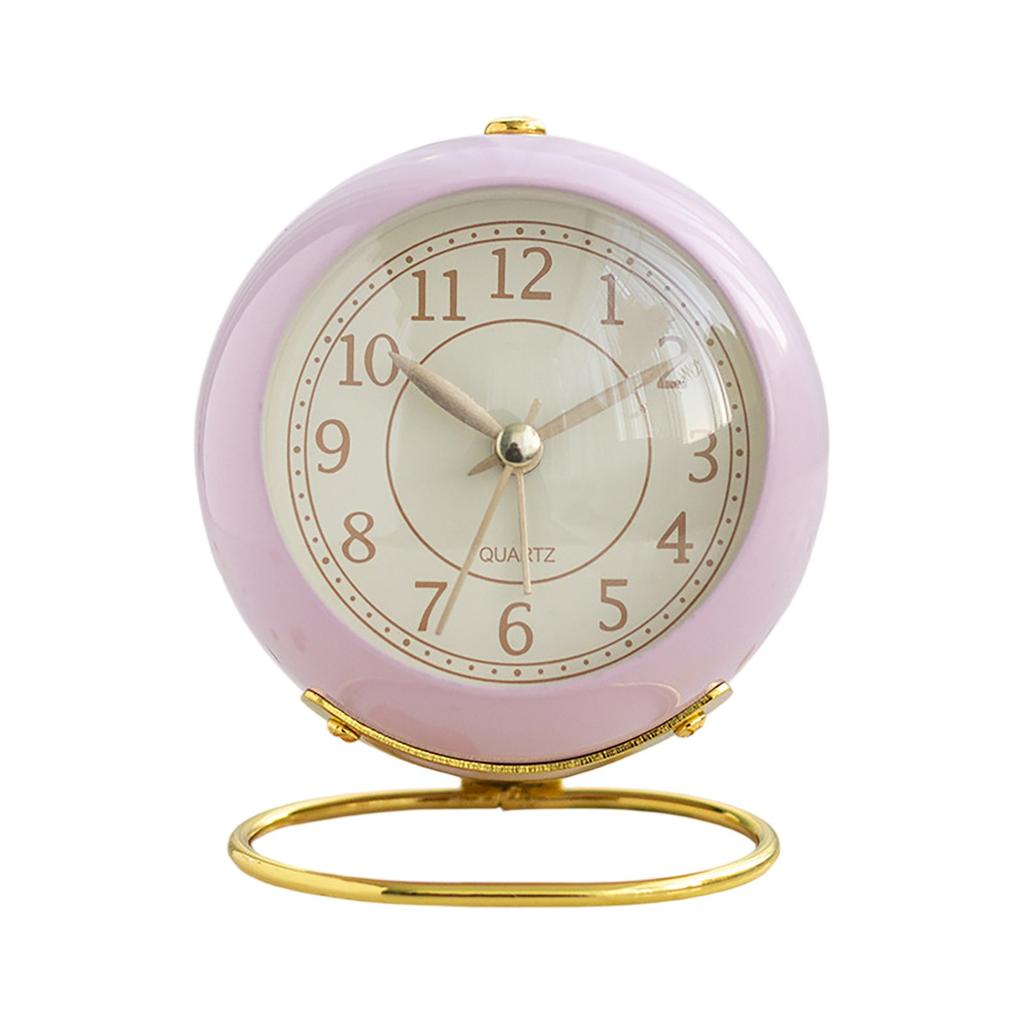 Metal Alarm Clock Creative Silent Children's Electronic Alarm Clock Simples Living Room Bedroom Student Night Light Timing Clock