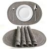 Inyahome-Oval Braided Nordic Placemats, Table Decor Mats for Dining Tables, Natural Woven, Heat Resistant, Outdoor and Indoor