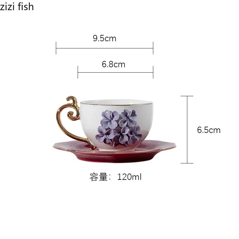 Creative Handmade Flower Mug Ceramic Coffee Cup and Dish Set Afternoon Tea Milk Cup Beverage Cup Tea Cups Beverage Container