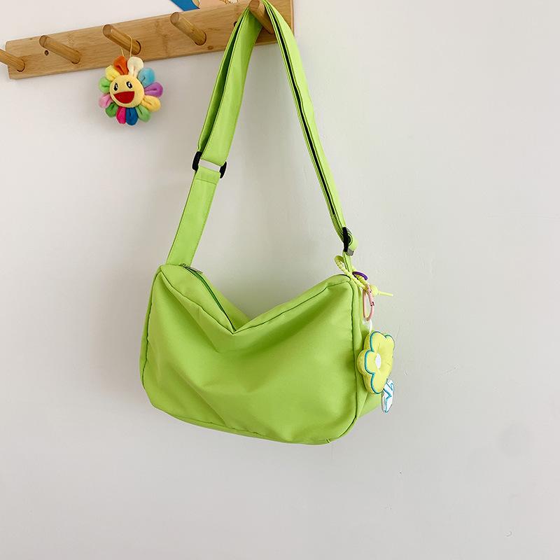 New Women's Messenger Bag Solid Color Simple Student Canvas Bag Large Capacity Fashion Casual Shoulder Mobile Phone Bag