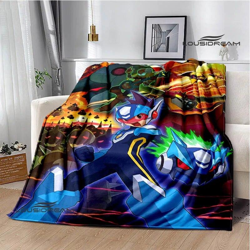 Rockman Game Cartoon Printed Blankets Warm Blanket Soft and Comfortable Home Travel Bed Blanket Picnic Blanket Birthday Gift