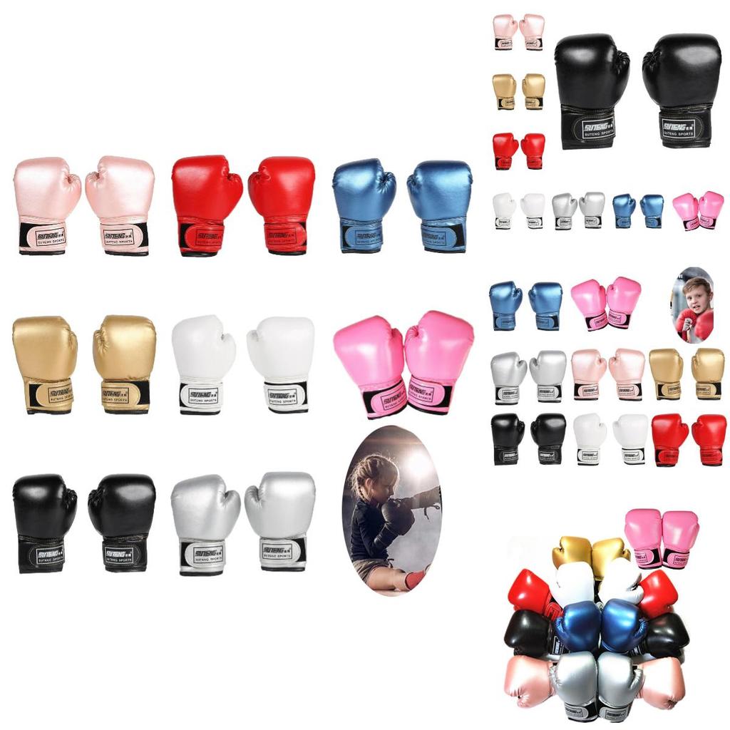 Stilvolle und strapazierfähige Sutent Glitzer Kinderboxhandschuhe Perfekt für Kampfsportverteidigung Gold Silber)