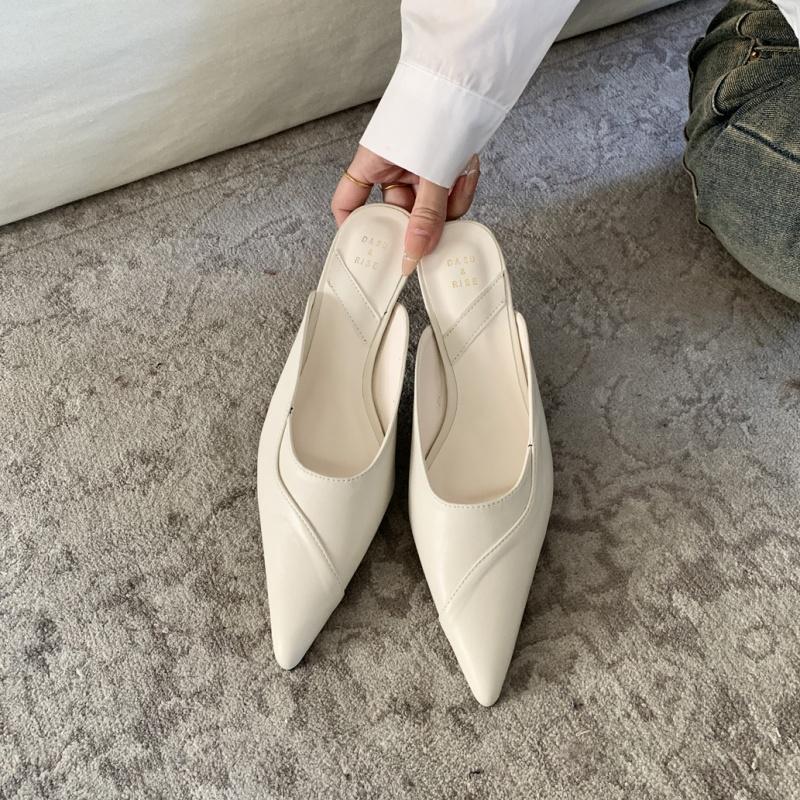 Fashion Bailamos 2025 Brand New Women Mules Shoes Fashion Pointed Toe Shallow Slip On Slipper Shoes Thin Low Heel Dress Sandals