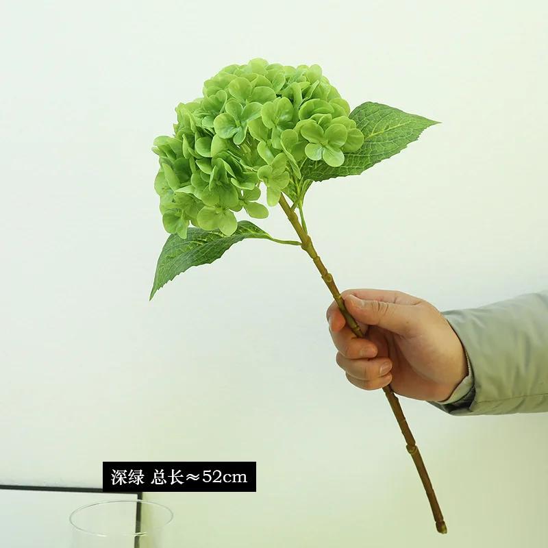 

4Pcs/lot Moisturizing Hydrangea Artificial Flowers Wedding Decor Party Flower Arrangement Realistic Hydrangea Bouquet Home Decor темно-зеленого