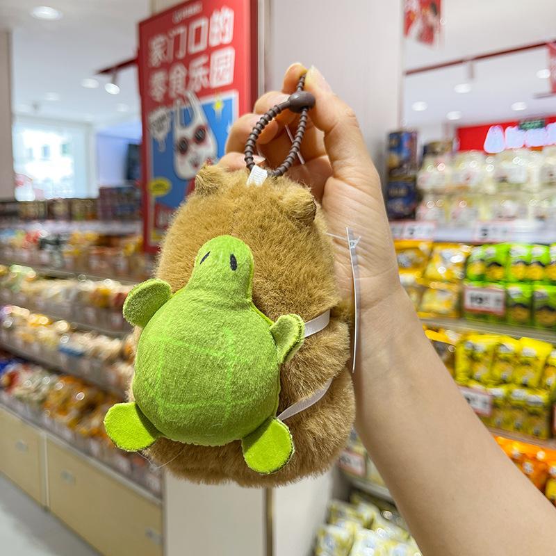 

God of Wealth Capybara Pendant Buddhist Kasaya Kapibara Plush Keychain Girl Heart School Bag Pendant Gift 15cn【0.07kg】