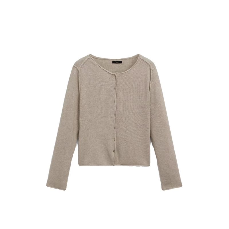 MD Women clothes New Casual Fashion Clean Fit Crew Neck Short coat Knitted Cardigan 05641614771