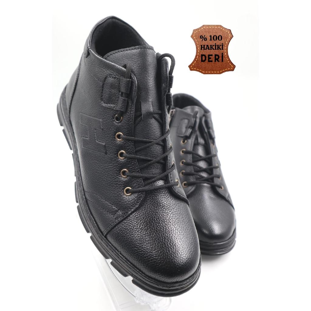 Pánské příležitostné černé na zip z pravé kůže