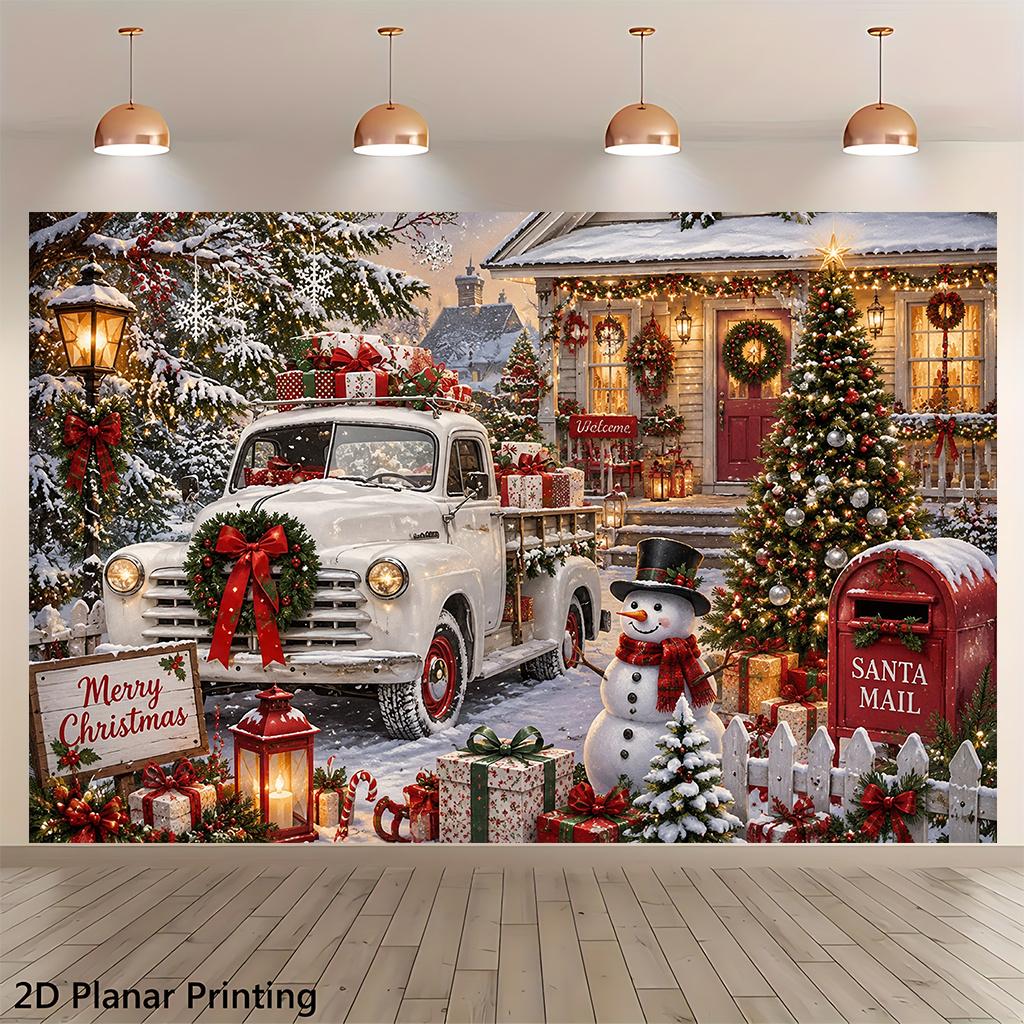 1Pcs Christmas Decoration Outdoor Scene Decoration Background Winter Backdrop For Photo Studio Photo Booth Party