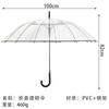 High-Quality Transparent Umbrella with Automatic Long Handle, Suitable for Girls, Large Size, Thickened and Reinforced, Cute and Stylish