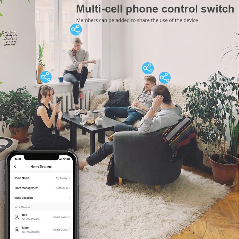 Tuya US WiFi Smart Wall Switch RF433 1/2/3 Gang Touch Sensor LED Light Switches Work Wirh Smart Home Alexa Google Home