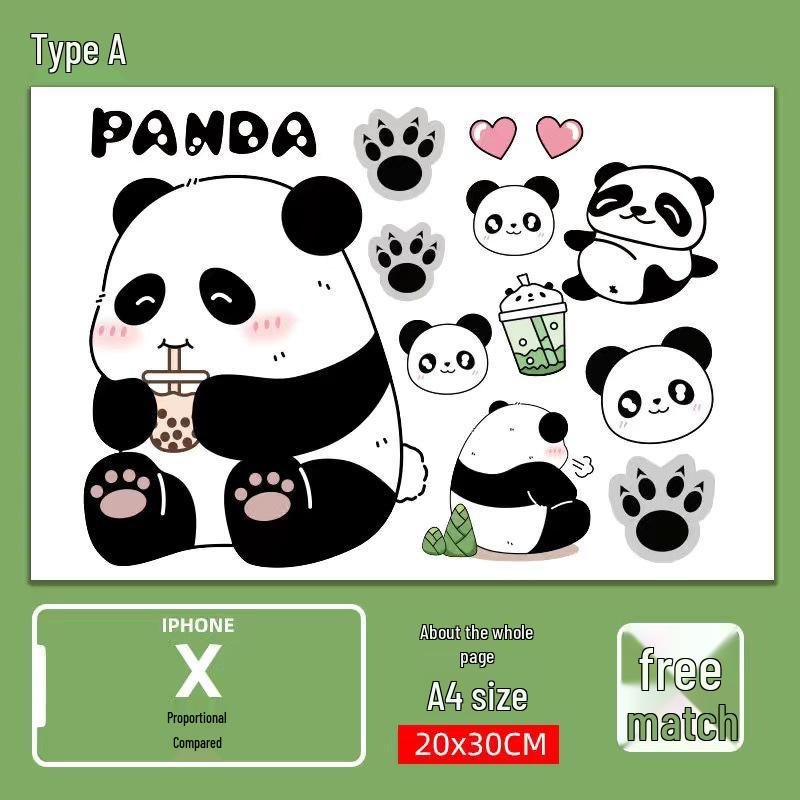 Panda Design Waterproof Electric Vehicle Sticker - Creative Scratch Cover