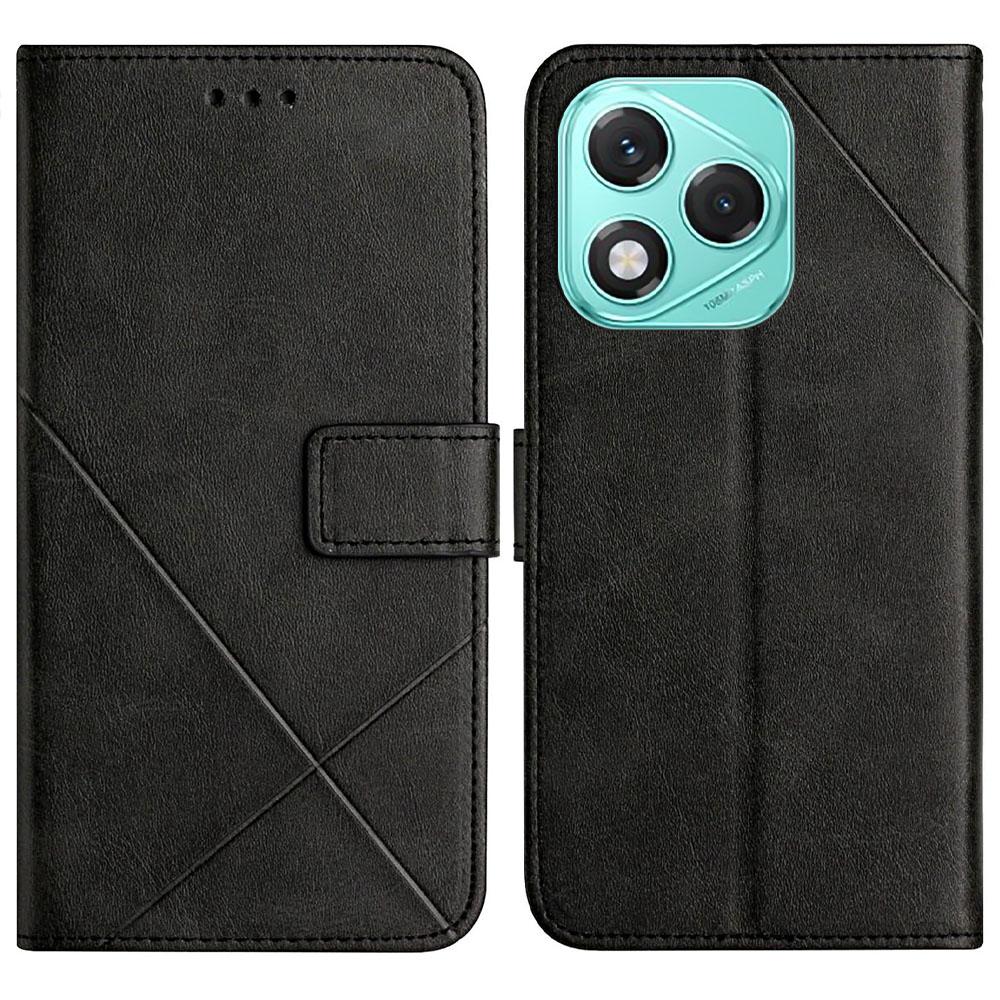 For Honor 400 Lite 5G Case Line Pattern Wallet Leather Phone Cover with Wrist Strap
