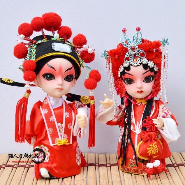 Beijing Tangrenfang Peking Opera Silk Doll, Chinese Traditional Folk Craft Figurine