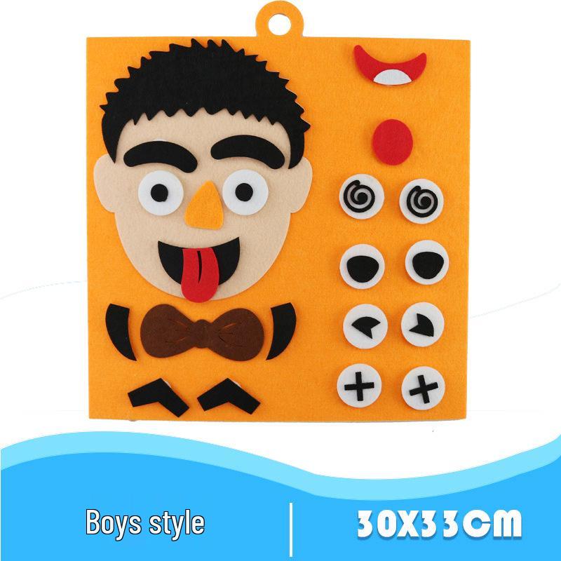 DIY Felt Facial Feature Puzzle for Kids - Expression Change Kit