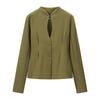 2026 Womens Elegant Slim Fit Long Sleeve Blazer Hollow Out Office Work Coat