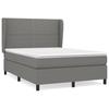 3127886 vidaXL Lit à sommier tapissier avec matelas Gris foncé 140x200cm Tissu