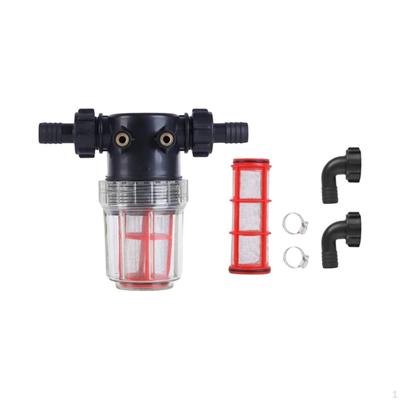 Inline Water Strainer Transparent Chamber Hose Barb Black Housing Piping System