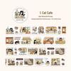 Dämmerungs-Katzenkaffee-Serie: Süße Katzen-Illustration Stanz-Washi-Tape