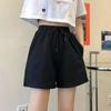 Loose Casual Pants Drawstring Sports Shorts Women Summer Thin High Waist Show Thin Outside Running Three-quarter Trousers