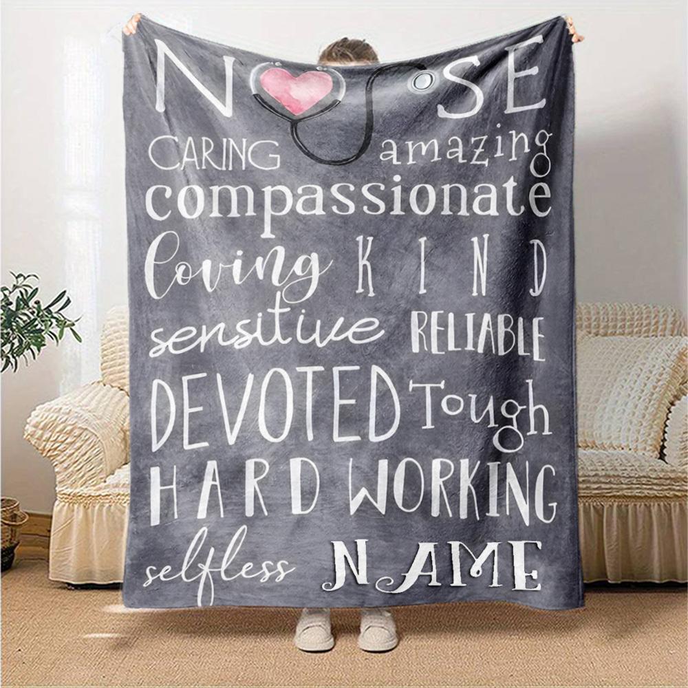 Nurse Traits And Qualities Multipurpose Personalized Blanket Personalized Text Ultrasoft Versatile For Sofa Couch Office Bed Picnics For All Occasions