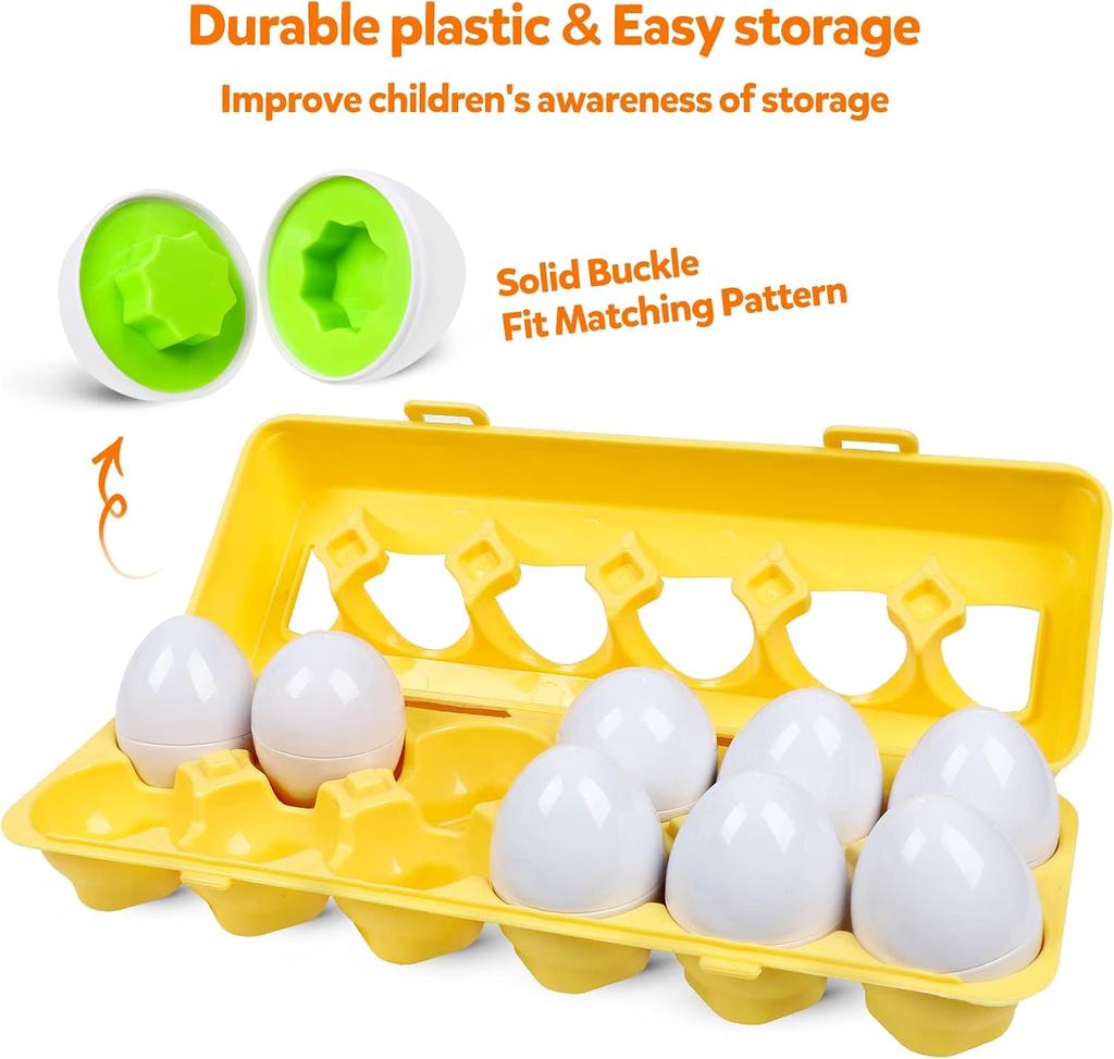 Matching Smart  Eggs Toy  For Kids  3D Puzzle Montessori Learning Education Toys Color Shape Sorter Game  Easter Egg Gifts