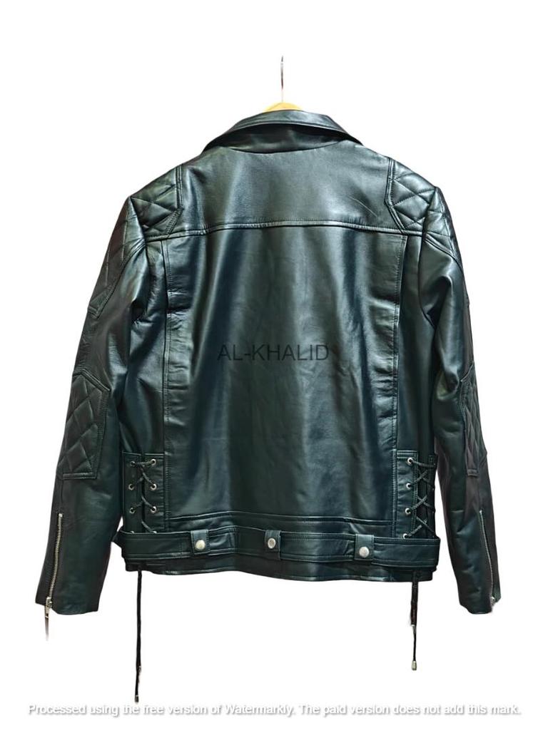 AL KHALID Elegant NEW Men's Jacket 100% Genuine Real Lambskin Leather Racer Biker Jacket
