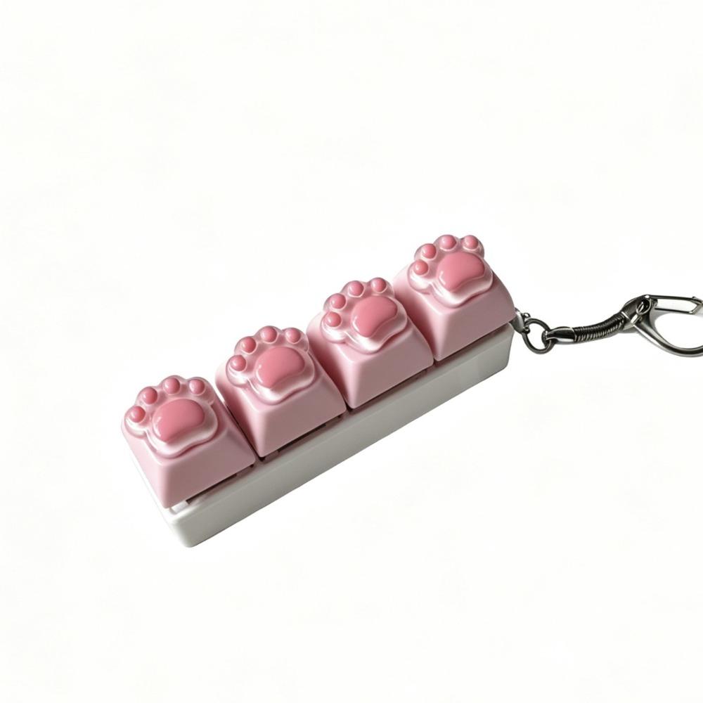 Colorful Design Cat Claws Keychain Silicone Soft Keycap Keychain Squishy Cat Paw Keychain Keyring