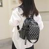 Women's Backpack Chessboard Rhinestone Bag Outdoor Leather Backpack