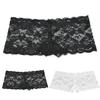 Dámské sexy prodyšné jednobarevné krajkové perspektivy Kalhotky Erotické spodní prádlo