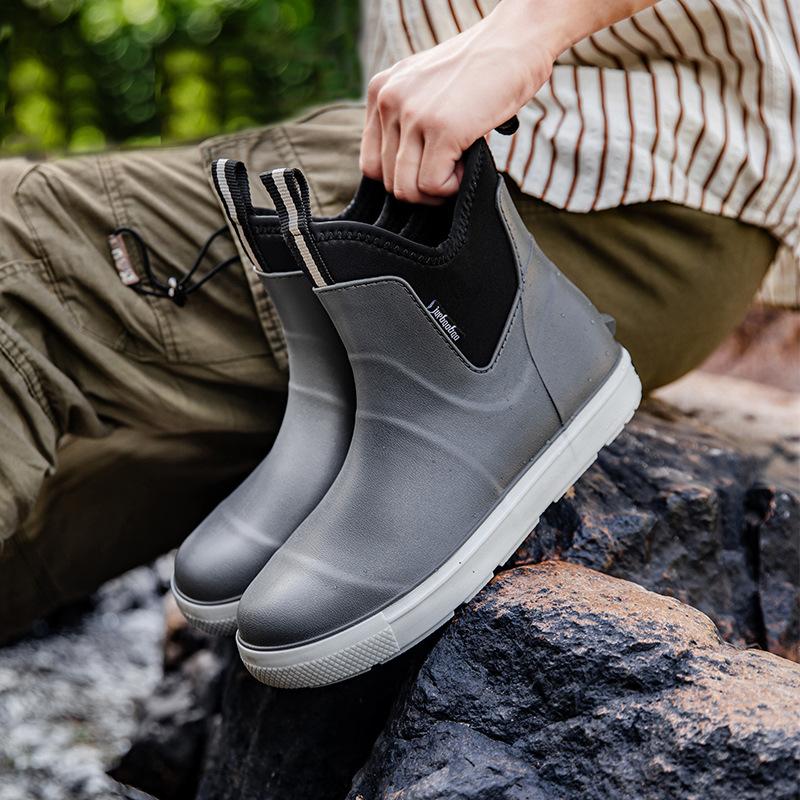 

Новые коричневые дождевые ботинки мужские Shuoxi водонепроницаемые бахилы уличная водонепроницаемая обувь износостойкие забродные резиновые сапоги для доставки 45 синий