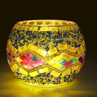 Kaarsenhouder Centerpiece Europese Mozaïek Glas Theelichthouders voor Huisdecoratie, Tafel, Feest