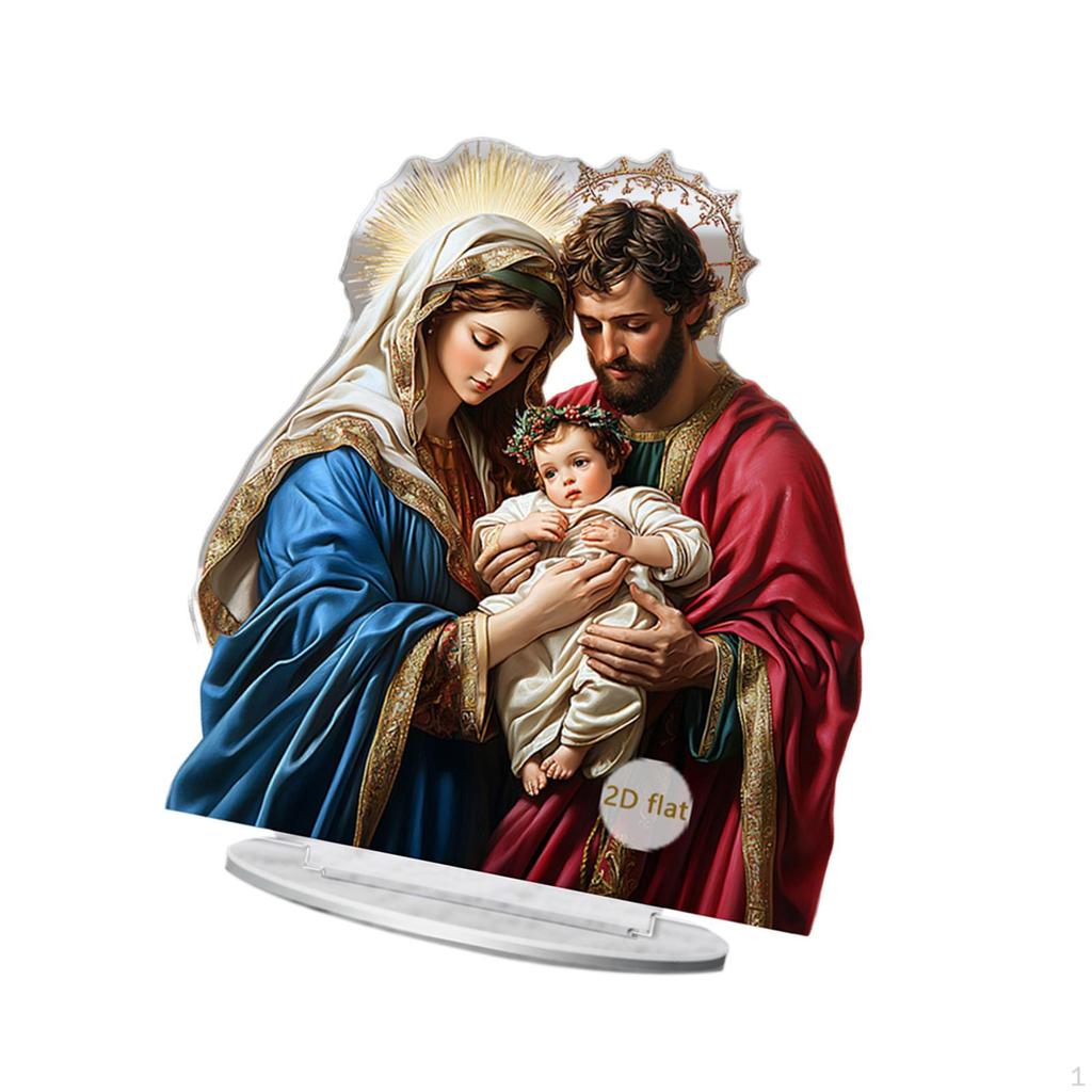 2D Acrylic Ornament Art with Base Tabletop Artwork Decoration Sign for Bookshelf Desk
