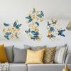 Gold Flower Vine Butterfly Wall Sticker Background Wall Decal for Living Room Kids Room Self-Adhesive Home Decor