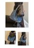 Modische Damen-Jeans-Einkaufstasche mit einer Schulter - Minimalistisch, Vielseitig für Studenten und Pendler