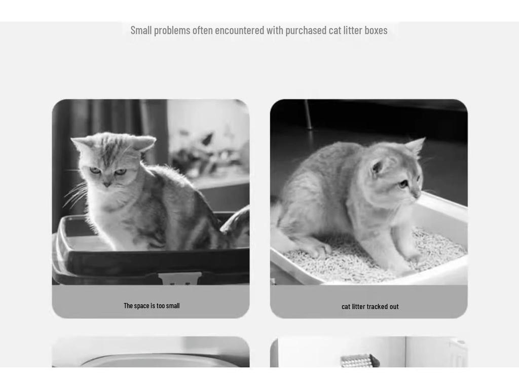 Cutie de litieră extra mare din oțel inoxidabil cu partea superioară deschisă - Anti-stropire, semi-închisă, ridicată, rezistentă la mirosuri.