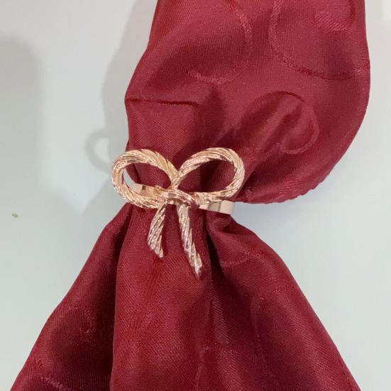 Napkin Rings with Bow Decor Zinc Alloy Napkin Holders Wedding Party Decoration Table Setting Accessories