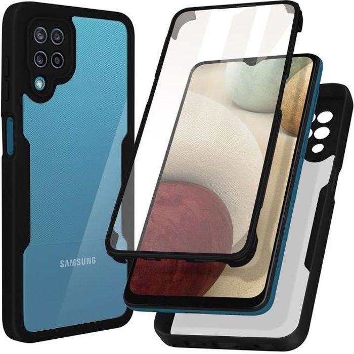 Coque de protection - PROSHOP - Samsung Galaxy A12 - Transparent - Noir - Semi-rigide