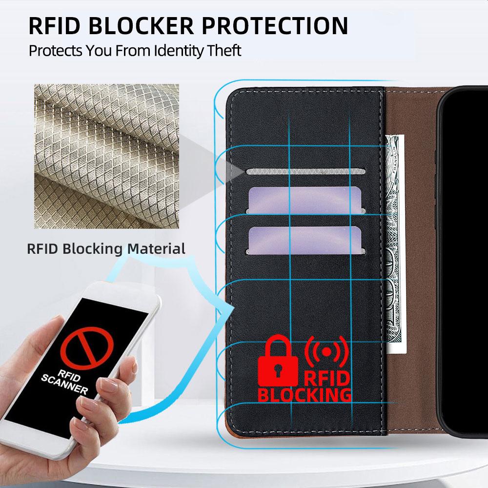 Moto G35 Protective Cover Leather Flip Wallet Case for Motorola G85 G75 G55 G45 G35 Moto G75 Book Case Phone Bag RFID Blocking
